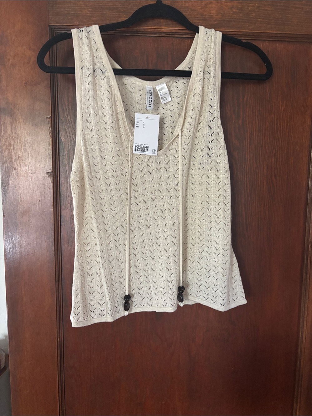 H&M Cream Knit Tie-Front Tank Top - Picture 10 of 11